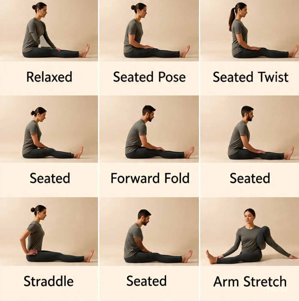 grid_of_5_foundational_seated_poses_with